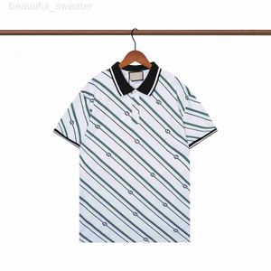 Herrpolos designer polo skjorta bröst bokstaven mäns t-shirt kort ärm överdimensionerad lös casual bomullstopp kvinnors m-xxxl h3hg