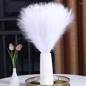 Flores decorativas 20 pçs artificial pampas grama buquê de flores para casa decoração de casamento diy festa quarto falso planta vaso decoração reed