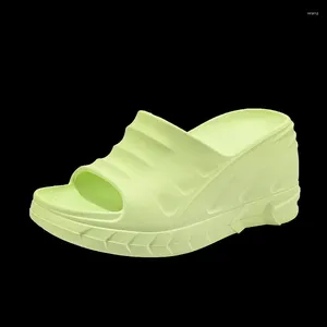 EVA Slippers Men Woman 290 2024 Summer House Couple Fashion Thick Platform Soft Non-slip Hollow Home Slides Shoes 16107