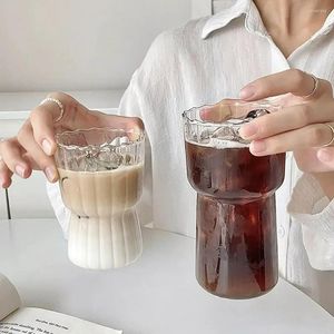 Kieliszki do wina Unikalny przezroczysty kubek Vintage w paski w paski Picie Puchanie Puchar Kawa Kawa Zbudowane Szklan