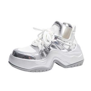 비 브랜드 새로운 디자인 레이디 HBP 신발 하이힐 스니커즈 여성 진짜 가죽 6cm 청키