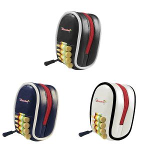 Bags Golf Ball Bag Mini Golf Double Ball Waist Pack Zipper Leather Portable Holds 2 Balls Pluggable Golf Tee Golf Supplies