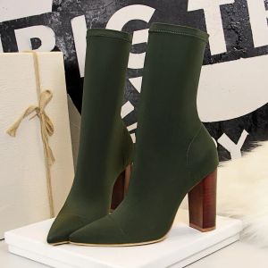 Botlar 2023 Yeni Çoraplar Botlar Moda ayak bileği botları Kadınlar için Botlar Balck Sinkeli ayak parmağı elastik topuklu ayakkabılar fetiş Sonbahar Kış Kadın Ayakkabı