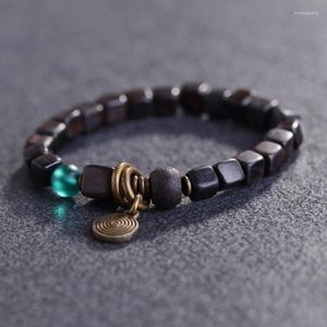 Strand Handmade Ebony Bracelet With Personalized Round Beads For Couples Vintage Men's And Women's Jewelry Ethnic Style