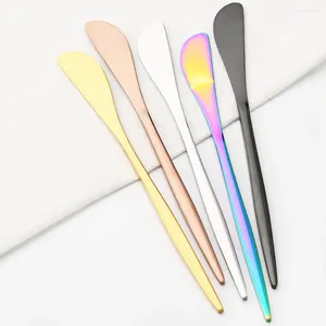 Dinnerware Sets 6Pcs Colorful Butter Knife Stainless Steel Cutlery Pizza Cheese Dessert Knives Cream Breakfast Toast Bread Kichen Tools