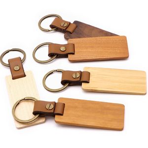 Wholesale 20Pcs Wooden Dog ID Tag For Pet Name Tags Laser Blank Tag Keychain Rectangular Key Ring Pendant Paint For Women Men 240311