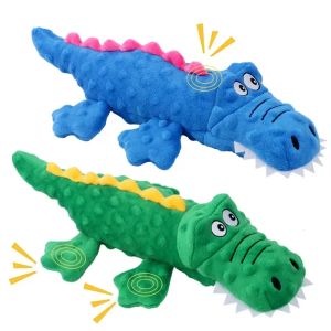 2024 New cute plush toys squeak pet crocodile animal plush toy dog chew squeaky whistling involved squirrel dog toys