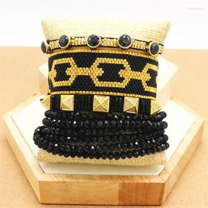 Strang ZHONGVI Miyuki Rocailles Armbänder 2024 Zirkon Nieten Armband Für Frauen Böhmischen Pulsera Gewebt Freundschaft Schmuck Wrap Quaste