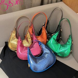 Gusre Fashion Luxury Design PU Leather Shoulder Hobo Bag Women Purse and Handbag For Female Underarm Small 240305