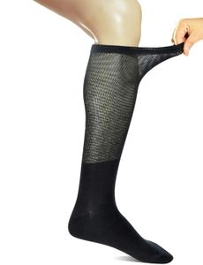 Yomandamor 4 Paar Herren-Kompressions-/Diabetiker-Socken über der Wade mit nahtloser Spitze, Größe 13–15, 240319