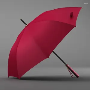 Guarda-chuvas bonito vermelho moda elegante guarda-chuva longo jardim luxo ensolarado ao ar livre mulheres presente rosa paraguas chuva engrenagem eh50um