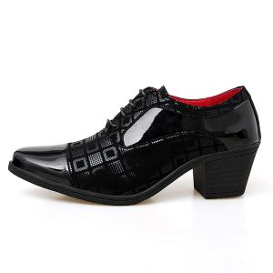 Buty mężczyźni formalne buty na wysokie obcasy sukienka biznesowa buty męskie Oxfords Wskazane palce u stóp formalne buty dla mężczyzny luksusowe ślubne buty na przyjęcie ślubne