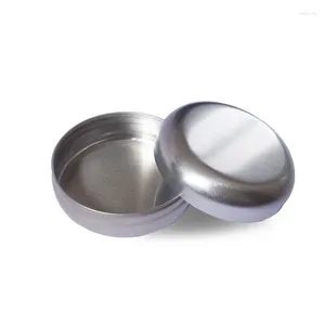 Garrafas de armazenamento 50pcs 100ML Caixas de metal redondas de lata 100G Frascos de creme 77x32mm Acessório cosmético Potes de vela Recipientes vazios de alumínio prateado