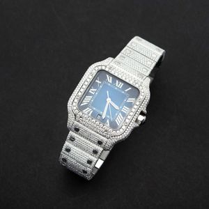 Luksusowe zegarki dla męskich mechanicznych stalowych stali Bling Diamond Pełne lodowane mrożone moissanite Top Brand Swiss Digners