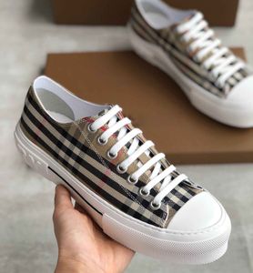 Top Luxury Men Vintage Check Sneakers Shoes Low-top Cotton Canvas Leather Trainers Fabric Technical Skateboard Men's Skateboard Walking EU38-46