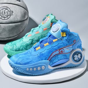 Fashionabla design roterande knappar herrskor höst och vinter andasande tonåringar stötdämpande stora läder sneakers