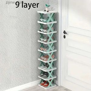 Storage Holders Racks One multi-layer foldable and detachable plastic shoe rack saves home space and is suitable for corridor bedrooms. Y240319