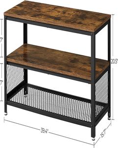 TV-Ständer mit Ablageflächen für 43-Zoll-Fernseher, Unterhaltungszentrum für Wohnzimmer, rustikales Braun1573954