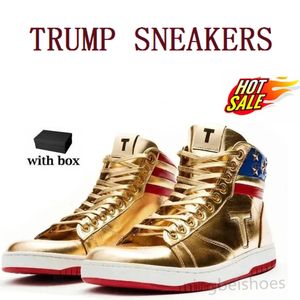 T Trump Basketball Freizeitschuhe The Never Surrender High Top Designer 1 TS Gold Benutzerdefinierte Männer Frauen Trainer Outdoor Sneakers mit Box