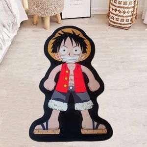 Mattor Cartoon Anime One Pieced Carpet Oregelbundet Luffy Lounge Rug Bedroom Bedside Living Room Icke-halkgolvmatta Fashion Heminredning