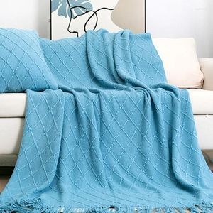 Cobertores cor sólida sofá cobertor cama cauda verão fino lã nap ar condicionado branco