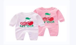 Baby Boys Girls Brand Rompers Spring Autumn Newborn Leaves Letters Printed Jumpsuits Cotton Toddler Long Sleeve Romper Infant Ones9549570