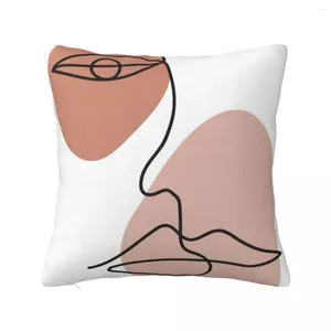 Travesseiro abstrato uma linha capas de lance de rosto para sala de estar s sofá decorativo luxo