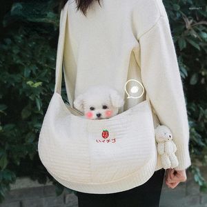 Dog Carrier Puppy Kitten Strap Outdoor Travel Outing Pet Handbag Canvas Shoulder Cat Bag Diagonal Comfortable Tote Breathable