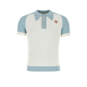 Casablanca Knitted Block Polo Shirts Three Pearl Buttons Polos Men Designer Shirt Casablanc