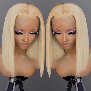 Synthetic Wigs Synthetic Wigs 613 Honey Blonde Color Straight Bob Wig Short Bob Wig 13x6 Lace Front Human Hair Wigs 13x4 Full Lace Frontal Wigs 240328 240327