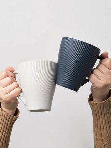 Mugs 350ml Nordic Style Ceramic Mug Cup Solid Color Water Female Home Coffee High Beauty Office Tea Couple