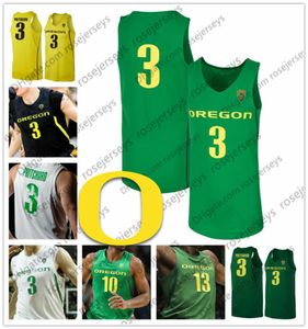 Custom Oregon Ducks 2020 Basketball Apple Green Yellow Black White 3 Pritchard Payton 32 Anthony Mathis 10 Shakur Juiston 1 Bol BO7480682