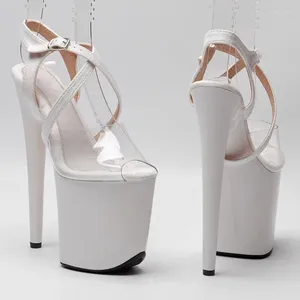 S Sandals Laijianjinxia 20cm/8inches pu أزياء أعلى مثيرة غريبة عالية الكعب منصة الحزب أحذية الرقص القطبية الحديثة 170 صندل 20 سم/8inche فاهون حذاء