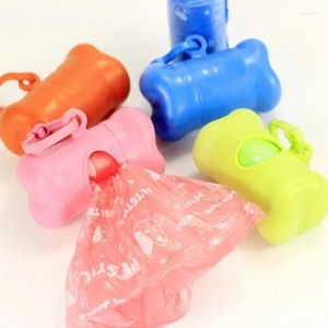 Trasportino per cani Cani per gatti Coloful a forma di osso Scatola per sacchetti della spazzatura Scatola per sacchetti per la pulizia portatile (senza sacchetti) Accessori per animali domestici