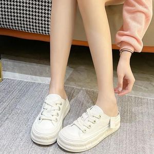 Slippers Summer 2024 Mules Platform Outside Leather White Slides Thick Shoes Women's And Ladies Sandals Top Designs Original Pvc