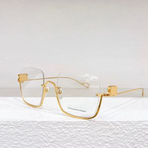 Óculos de sol luxuosos com armação de metal ultraleve para homens e mulheres moda meia armação invertida guarda-sol designer lentes retangulares óculos resistentes a UV400 BB0122S