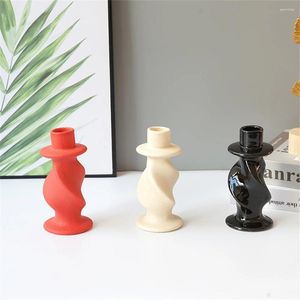 Candle Holders Candlestick Nordic Style Centerpiece Ceramic Creative Wedding Decoration Tray 2024 Table Vases