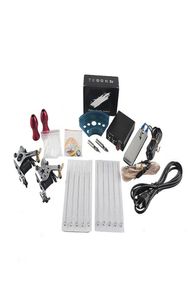 Complete Tattoo Gun Kits 2 Machines Guns Sets 10 Pieces Needles Power Supply Tips Grips for Beginner Wholea116362126