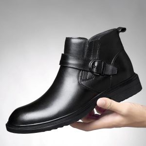 Boots mode lyx varumärke chelsea stövlar män mjuk äkta läder fotled stövlar brittisk stil herrskor hög kvalitet affärsskor