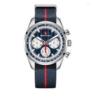 Wristwatches Red Star Three Eyes1963 Chronograph Watch Men ST1901 Hand Winding Movement Sapphire Luminous Mechanical Waterproof Wristwatch