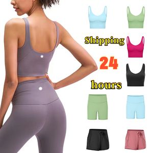 LL Lu Sets Pants Bras Womens Tight Yoga Outfit Sets Sports Vest Jumping Leggings Sweatpants Gym Resistance Strength Training Running Sweat Wicking Sport Bra Tops