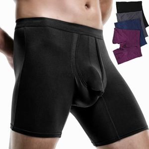 Underbyxor män andningsbara boxare sport underkläder underbyxor modesport med fyra hörn shorts ren färg plus storlek 6xl 24319