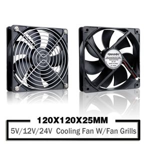 Younuon 5V 12V 24V 120mm 팬 슬리브 볼 냉각 120x120x25mm DC PC 노트북 컴퓨터 케이스 용 브러시리스 쿨러 240314