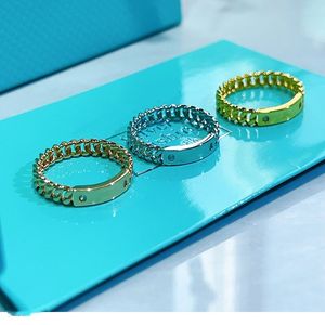 Designer tiffanyring clássico aberto t double ring casal anel de prata esterlina anel de alta qualidade tendência casal t ring amor ring tiffanyjewelry