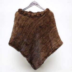 Schals für Damen, natürlicher gestrickter Schal, Schal, echte Damenschals, Poncho, modisch, Schwarz/Kaffee, 3-Winkel-Schals