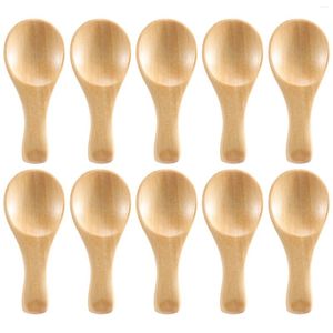 Spoons Short Handle 10 Packets Of Small Wooden Spoon Perfect For Jars Jam Spices Condiments Seasonings Sugar Honey