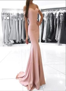 2021 tanie zakurzone różowe na ramię syrenki na balu maturę Eleagent pochwę wieczorną suknię na imprezę