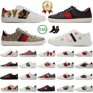 Män kvinnor casual skor designer sneakers 2024 ess bin snake tiger broderad vit gröna röda ränder kvinnor skor sneaker unisex promenad sport tränare stor storlek 12