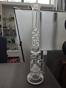 Hookah Big Glass Bong o grubości 7 mm cztery perc wodociągowe plaster miodowy i ptak dyfuzor Bongs 20 cali 18,8 mm miska