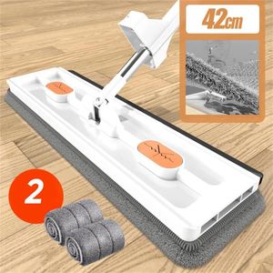 Table Mats Large / Flat Mop 360° Rotating Magices Self Wringing Wall Cleaning Silicone Dish Scrubbers With Handle For Kitchen